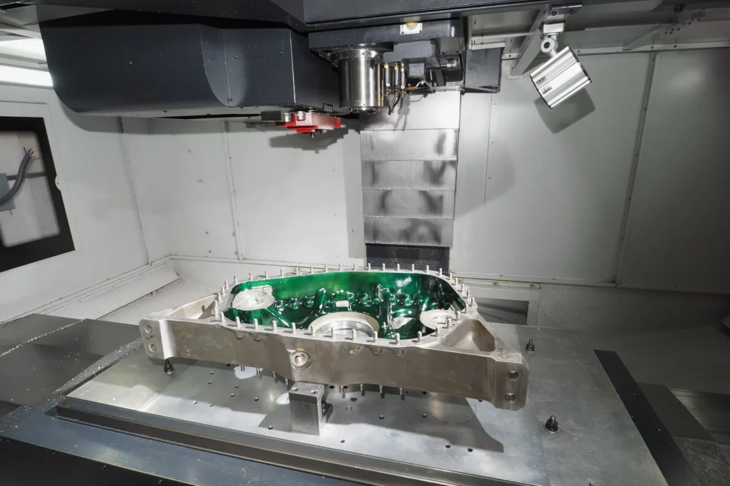 helicopter part being machined